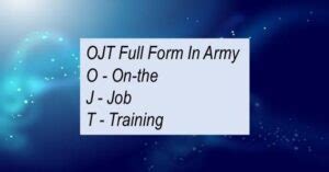 ojt meaning military.